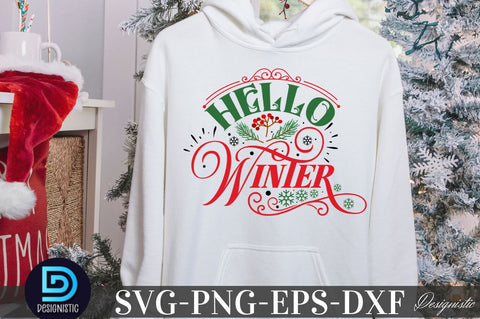 Hello winter, Christmas SVG SVG DESIGNISTIC 