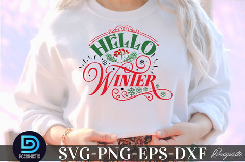 Hello winter, Christmas SVG SVG DESIGNISTIC 