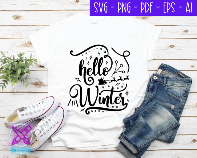 Hello Winter Christmas SVG SVG Rumi Designed 