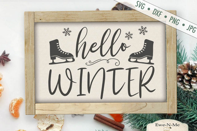 Hello Winter - Ice Skates - SVG SVG Ewe-N-Me Designs 