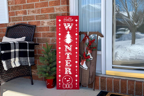 Hello Winter Porch Sign SVG Cut File SVG CraftLabSVG 