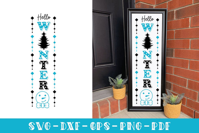 Hello Winter Porch Sign SVG Cut File SVG CraftLabSVG 