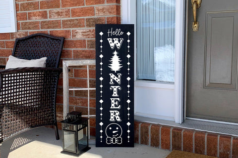Hello Winter Porch Sign SVG Cut File SVG CraftLabSVG 
