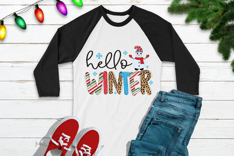 Hello Winter - Snowman Sublimation Design Sublimation CraftLabSVG 