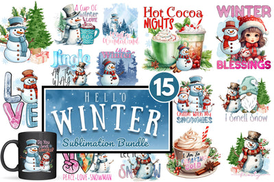 Hello Winter Sublimation Bundle Sublimation Regulrcrative 