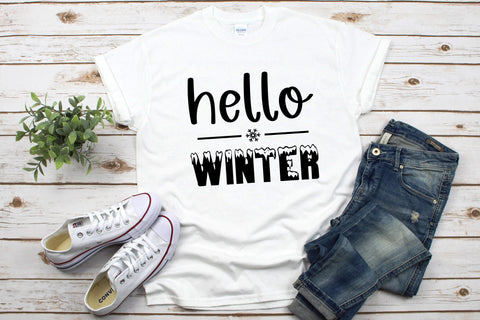 Hello Winter SVG - 3 Designs, Hello Winter PNG, Hello Winter Cut Files SVG HappyDesignStudio 
