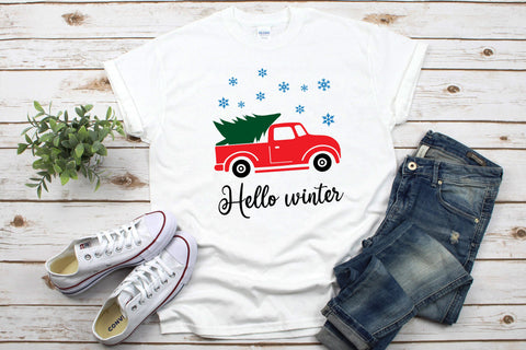 Hello Winter SVG - 3 Designs, Hello Winter PNG, Hello Winter Cut Files SVG HappyDesignStudio 