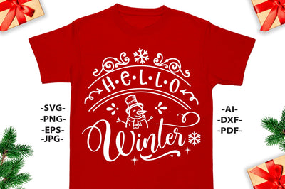 Hello Winter Svg | Christmas Shirt SVG | Christmas SVG | Family christmas svg | Merry Christmas Svg | Cricut silhouette | Svg cutting file SVG 1uniqueminute 