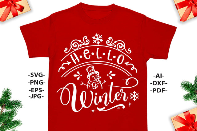 Hello Winter Svg | Christmas Shirt SVG | Christmas SVG | Family christmas svg | Merry Christmas Svg | Cricut silhouette | Svg cutting file SVG 1uniqueminute 