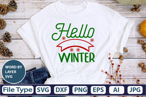 Hello Winter SVG Cut File SVG DesignPlante 503 