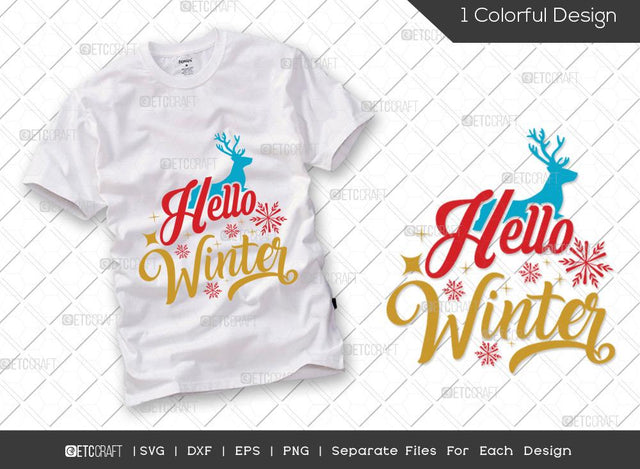Hello Winter SVG Cut File | Winter Decor Svg | Winter Svg | Winter Sayings Svg | Snowflake Svg | Merry Christmas Svg | Christmas T-shirt Design SVG ETC Craft 