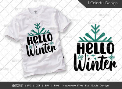 Hello Winter SVG Cut File | Winter Svg | Snowflakes Svg | Winter Season Svg | Holiday Svg | Christmas Svg | Winter Quote Svg SVG ETC Craft 