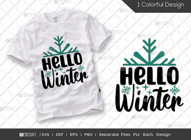 Hello Winter SVG Cut File | Winter Svg | Snowflakes Svg | Winter Season Svg | Holiday Svg | Christmas Svg | Winter Quote Svg SVG ETC Craft 