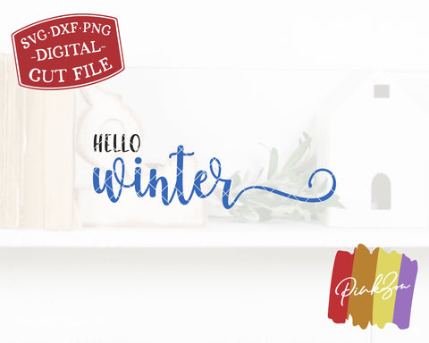 Hello Winter SVG Files | Farmhouse Svg | Family Svg | Winter Svg | Home Svg | Commercial Use | Digital Cut Files (1072445252) SVG PinkZou 