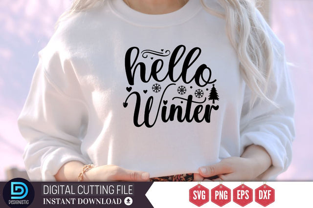 Hello winter SVG, Hello winter SVG DESIGNISTIC 
