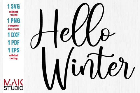 Hello winter svg, Hello winter svg file, Hello winter cut file, Welcome winter svg SVG MAKStudion 