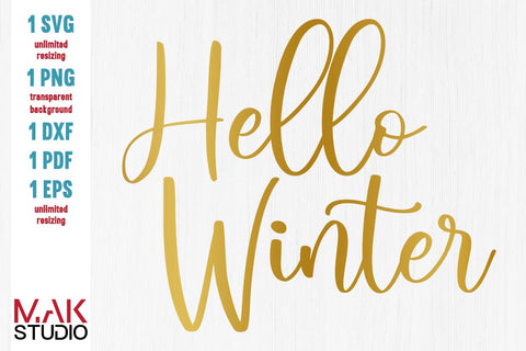 Hello winter svg, Hello winter svg file, Hello winter cut file, Welcome winter svg SVG MAKStudion 