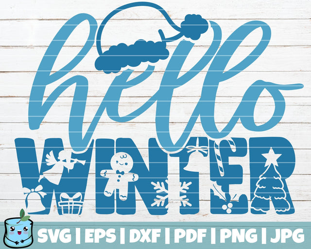 Hello Winter SVG MintyMarshmallows 