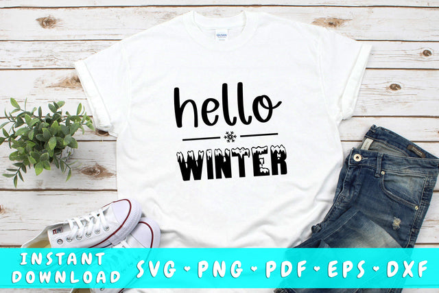 Hello Winter SVG SVG HappyDesignStudio 