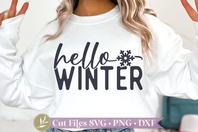 Hello Winter SVG, Winter Sweatshirt SVG SVG LilleJuniper 