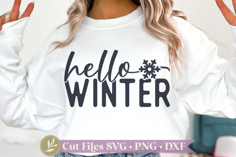 Hello Winter SVG, Winter Sweatshirt SVG SVG LilleJuniper 