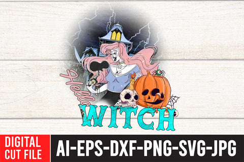Hello Witch Sublimation Design Sublimation BlackCatsMedia 