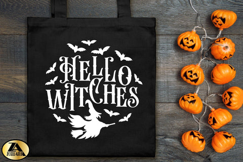 Hello Witches SVG Halloween Round Sign SVG Spooky SVG SVG zoellartz 