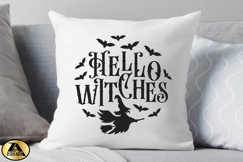 Hello Witches SVG Halloween Round Sign SVG Spooky SVG SVG zoellartz 