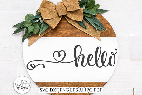 Hello With Heart Tail SVG | Farmhouse Design SVG Diva Watts Designs 