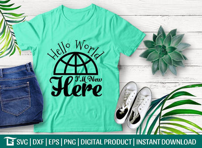 Hello World I'M Coming Here Svg Cut File, Baby Newborn Svg, Hello World Svg, Upcoming Baby Svg, Tshirt Design, SVG ETC Craft 