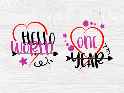 Hello world SVG | Baby milestones SVG | Baby months svg | Monthly milestones svg | Svg cut files for cricut silhouette | Baby first year svg SVG TonisArtStudio 
