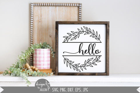 Hello Wreath SVG Designs by Jolein 