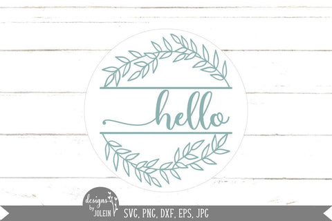 Hello Wreath SVG Designs by Jolein 