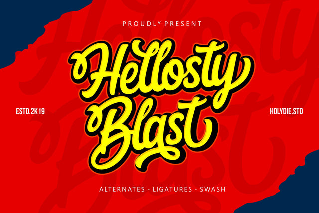 Hellosty Blast Font Holydie Studio 