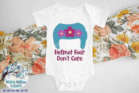 Helmet Hair Don't Care | Cranial Helmet SVG Cut File SVG Wispy Willow Designs 