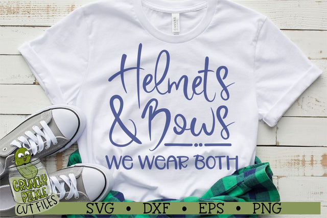 Helmets & Bows We Wear Both - Football Mom, Cheer Mom, Dance Mom SVG Crunchy Pickle 