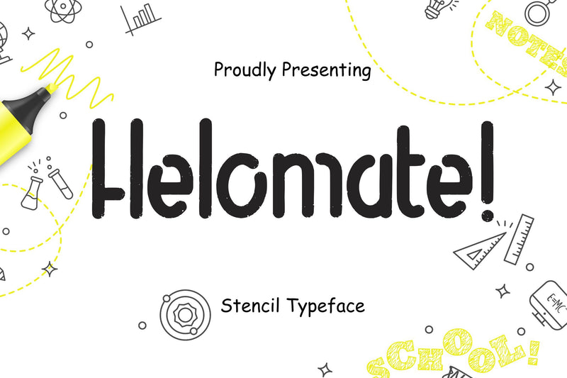 Helomate Stencil Typeface Font Creatype Studio 