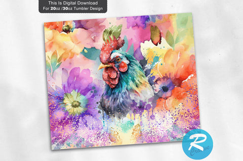Hen Chicken Farm Flower 20 oz / 30 oz Tumbler PNG Sublimation Regulrcrative 