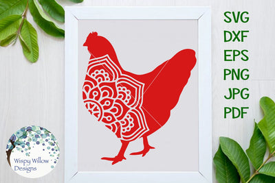 Hen Mandala | Chicken SVG Wispy Willow Designs 