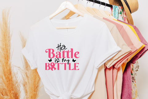 Her Battle is My Battle - Breast Cancer SVG SVG CraftLabSVG 