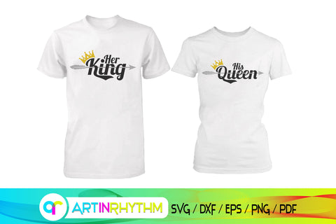 her king svg, her queen svg, couple svg SVG Artinrhythm shop 
