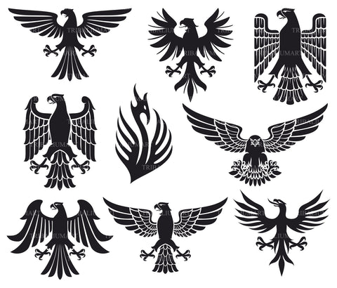 Heraldic eagles set SVG TribaliumArtSF 