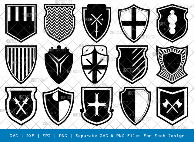 Heraldry Shield SVG, Shield Silhouette, Knight Shield Svg, Shield Shape Svg, Quadrant Shield Svg, Coat Of Arms Svg, Badge Svg, Shield Bundle SVG ETC Craft 