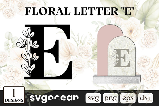 Herbal Letter E SVG SVG SvgOcean 