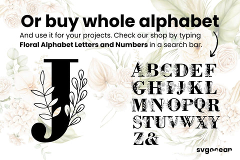 Herbal Letter J SVG SVG SvgOcean 