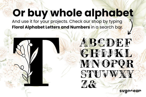 Herbal Letter T SVG SVG SvgOcean 