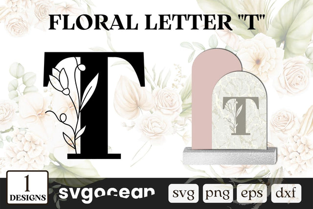 Herbal Letter T SVG SVG SvgOcean 