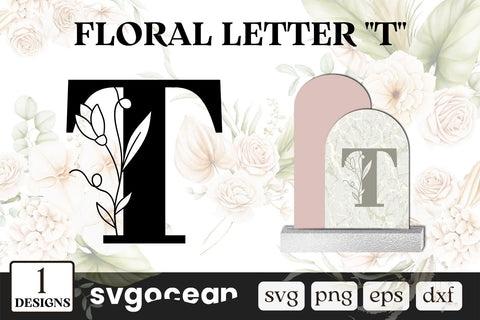 Herbal Letter T SVG SVG SvgOcean 