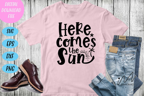 Here comes the sun svg, beach svg, summer t shirt svg, hello summer svg,summer cut files SVG Isabella Machell 