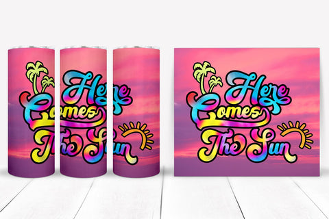 Here Comes- Tumbler Sublimation I 20 Oz Summer Tumbler PNG Sublimation Happy Printables Club 